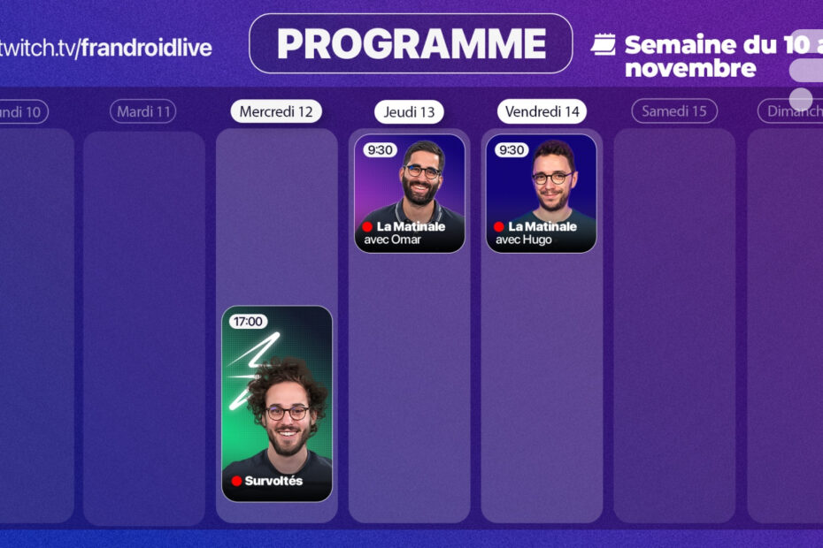 notre programme Twitch de la semaine, c'est juste ici