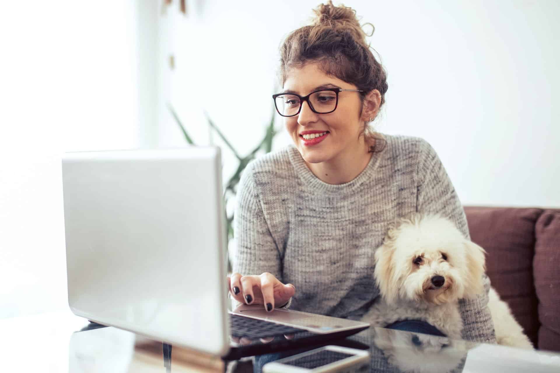 Woman working from home