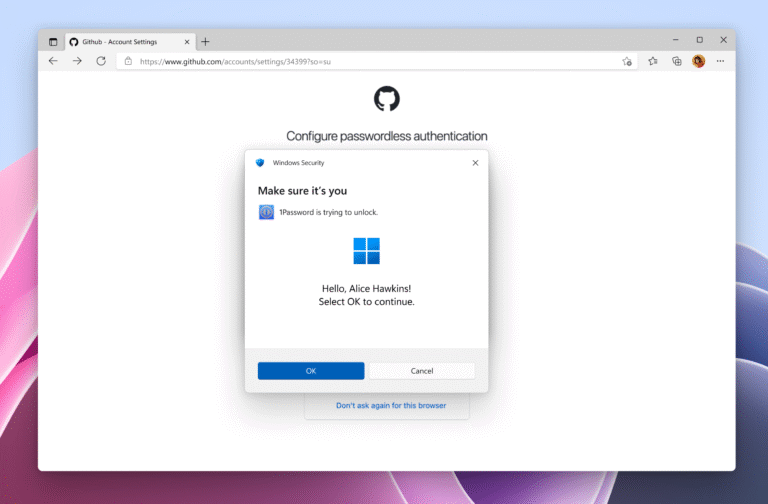 Windows 11 s’associe à 1Password pour accélérer la fin des mots de passe