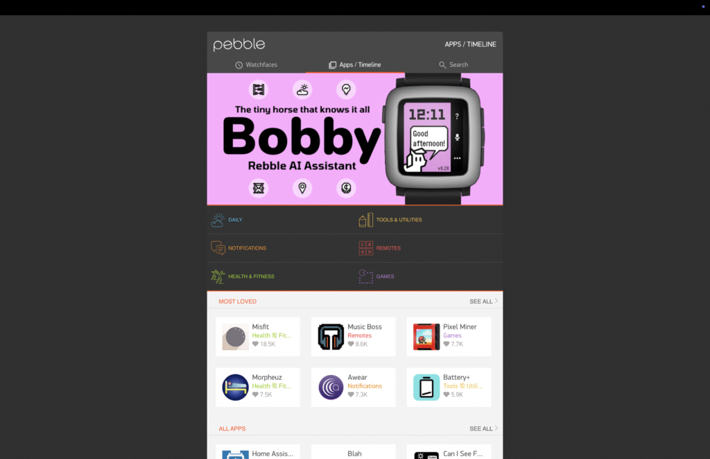 Après les montres, Pebble signe le retour de son App Store